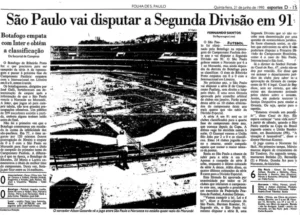 São Paulo foi rebaixado em 1990