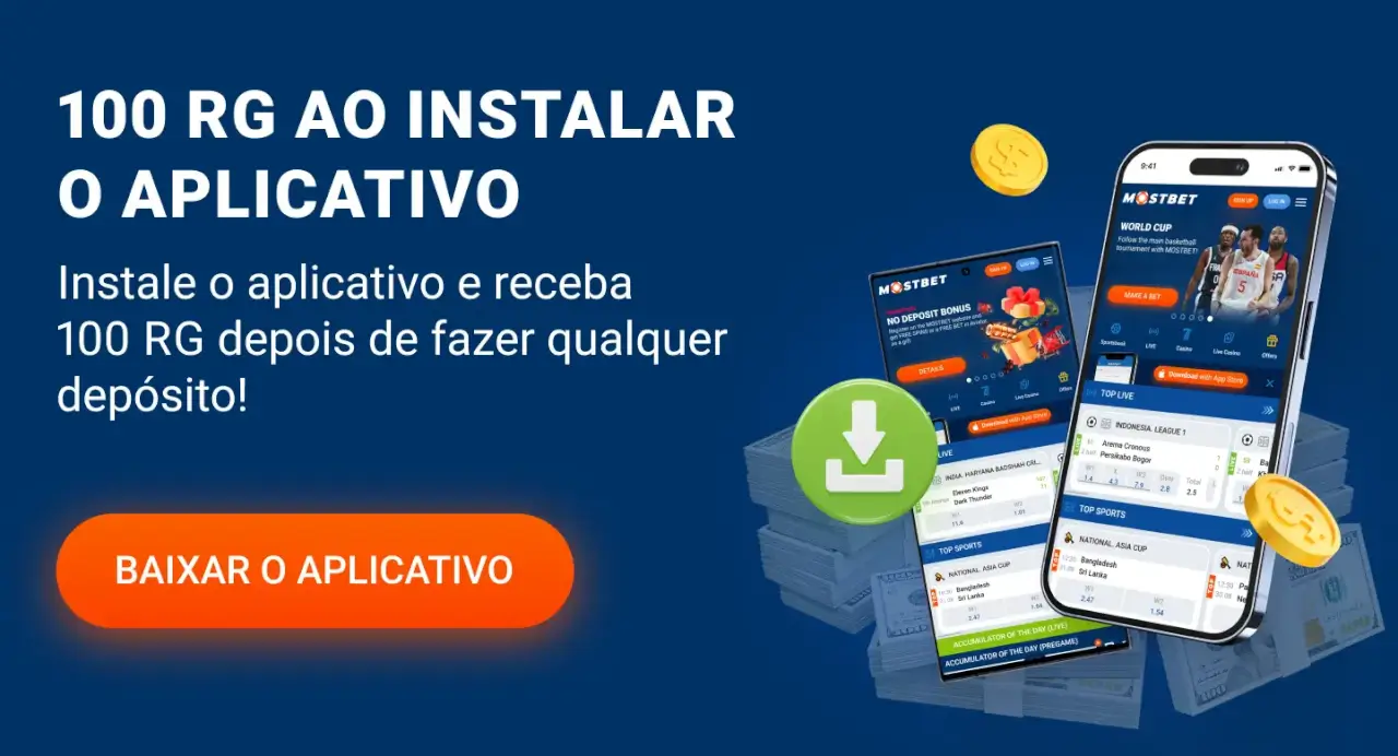 100 rodadas grátis para instalar o aplicativo móvel da Mostbet