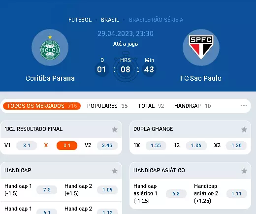 Apostas em futebol no aplicativo móvel da Mostbet